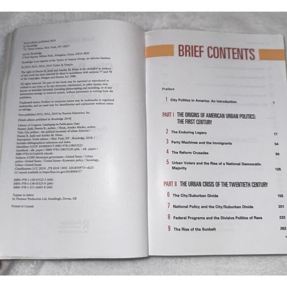 City Politics 10th Ed Dennis Judd & Annika Hinze Urban America Textbook 2019 - Picture 6 of 12